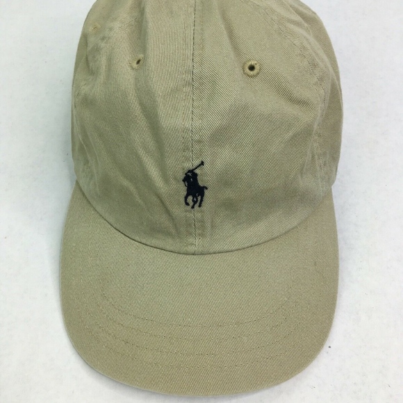 tan polo hat with leather strap